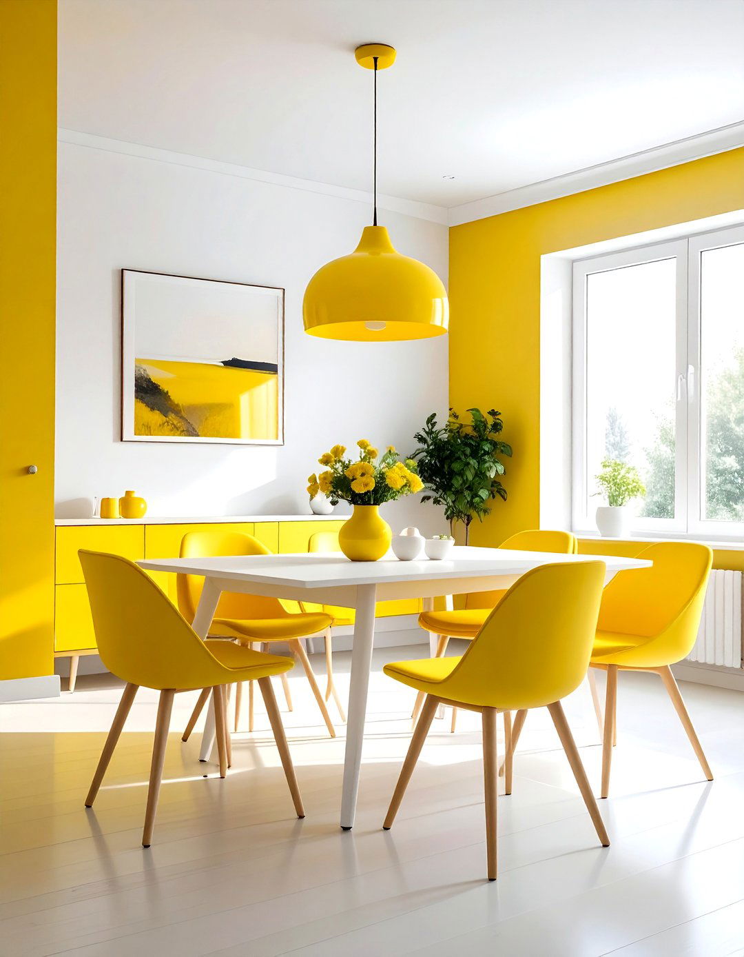Scandinavian Yellow Dining Room - 30 bright yellow dining room ideas