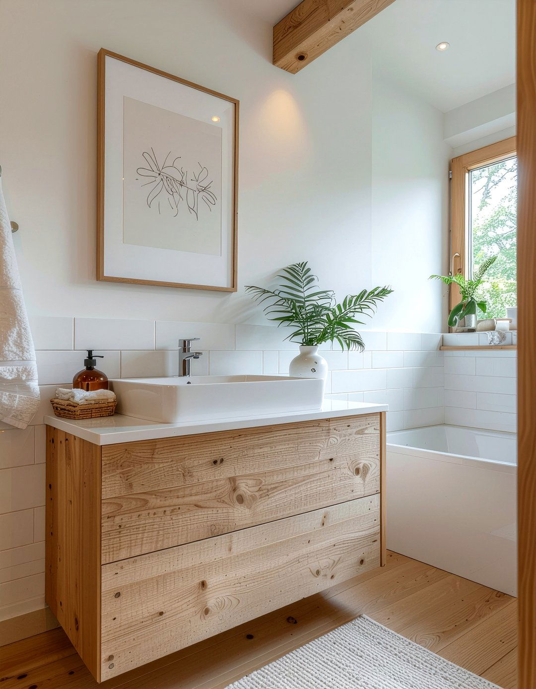 Scandinavian bathroom picture rail - 30 bathroom picture rail ideas