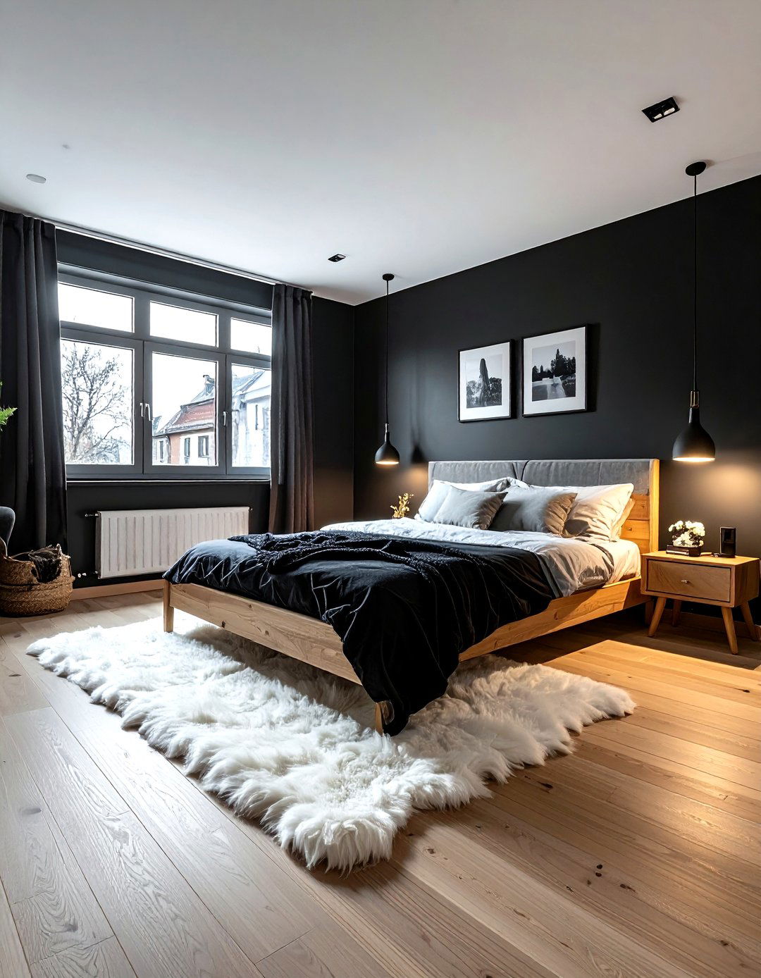 Scandinavian black bedroom - 30 black bedroom ideas