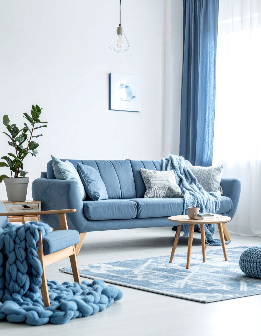 Scandinavian blue living room - 30 blue living room ideas