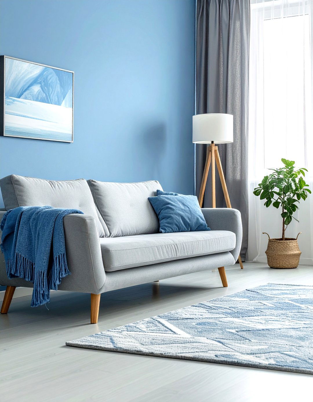 Scandinavian blue living room - 30 minimalist blue living room ideas