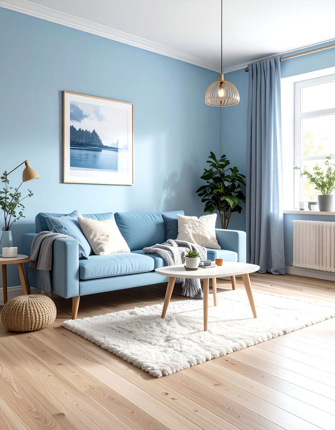 Scandinavian blue living room - 30 modern blue living room ideas