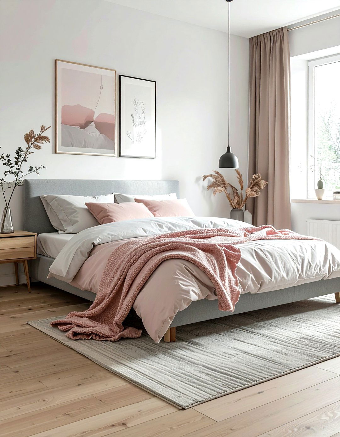 Scandinavian blush bedroom style - 30 blush bedroom ideas