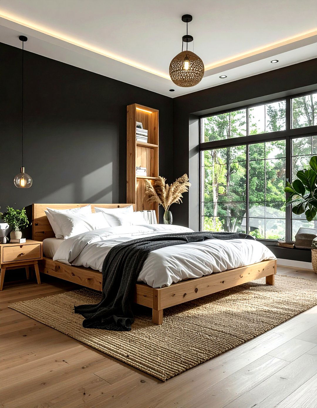 Scandinavian charcoal bedroom - 30 dark charcoal bedroom ideas
