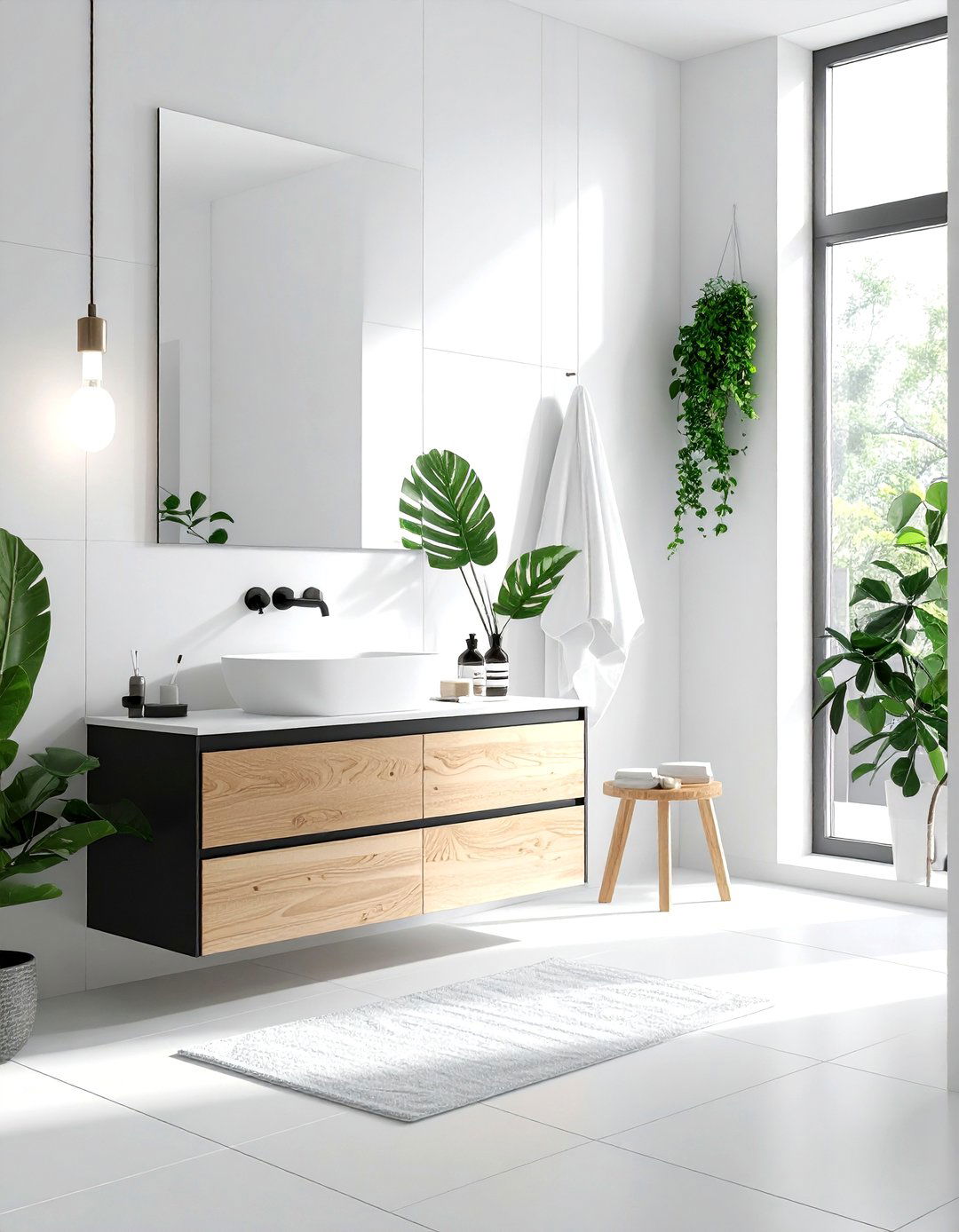 Scandinavian charcoal white bathroom - 30 charcoal and white bathroom ideas