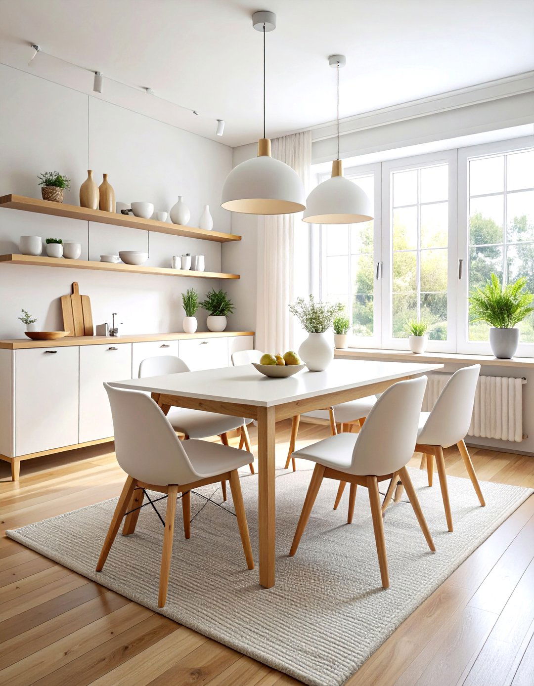 Scandinavian cream and white dining room - 30 cream and white dining room ideas