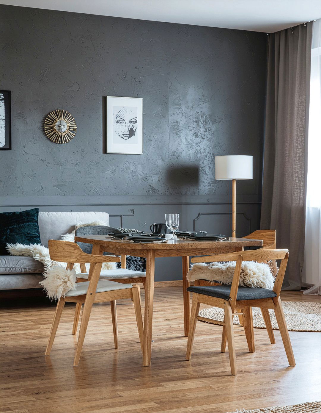 Scandinavian dark gray dining - 30 dark gray dining room ideas