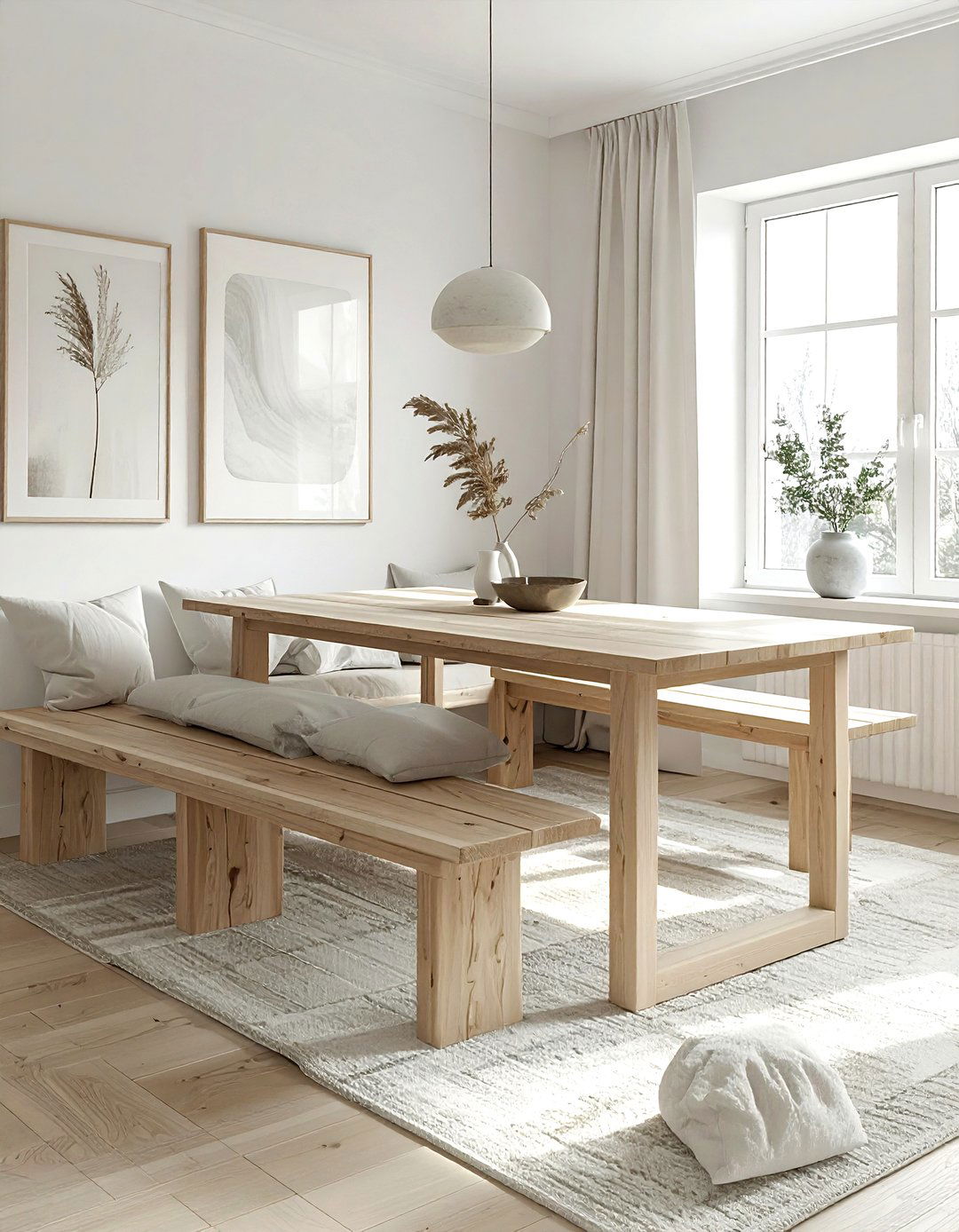 Scandinavian dining room bench - 30 Scandinavian dining room ideas