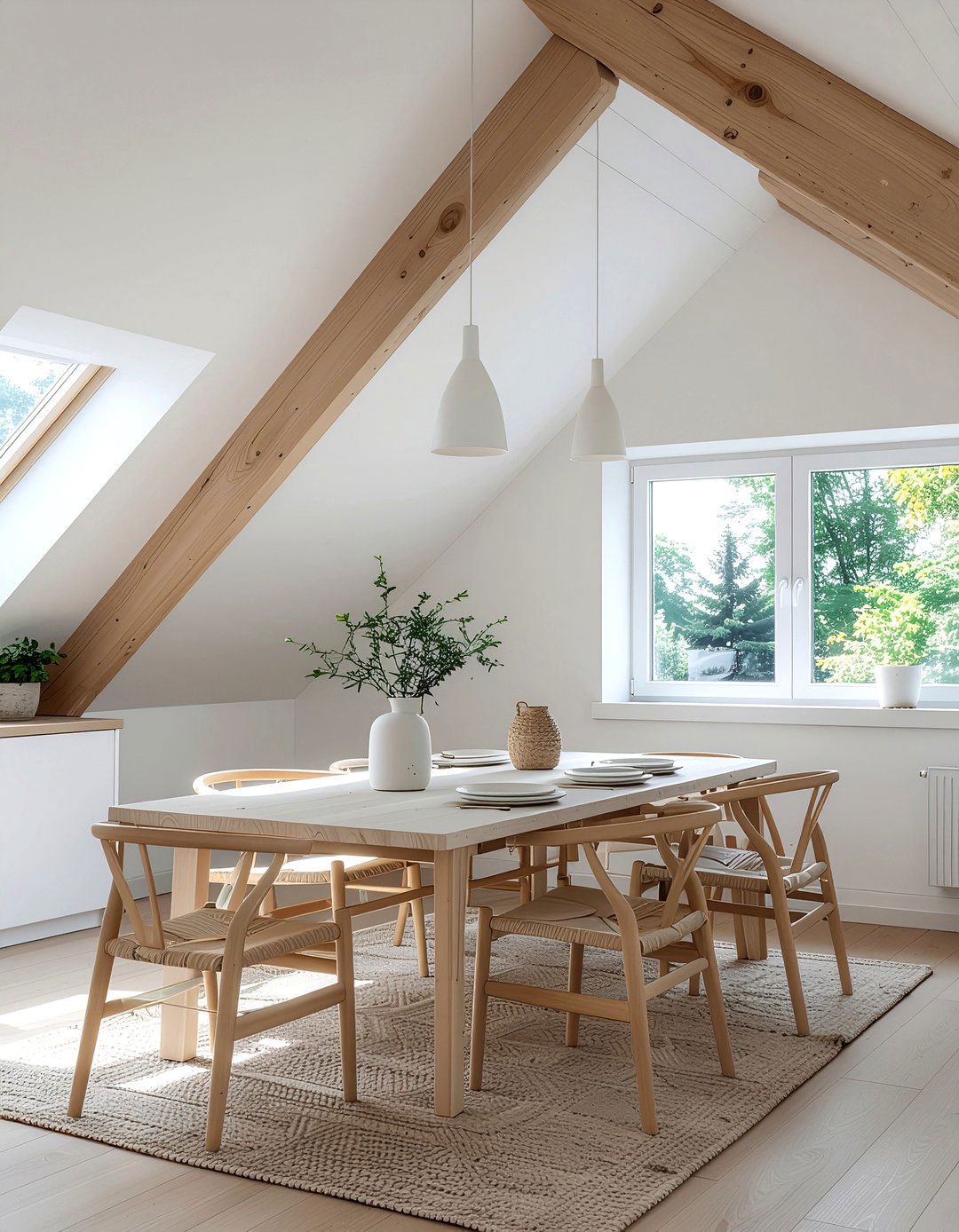 Scandinavian dining room light wood ceiling - 30 dining room vaulted ceiling ideas