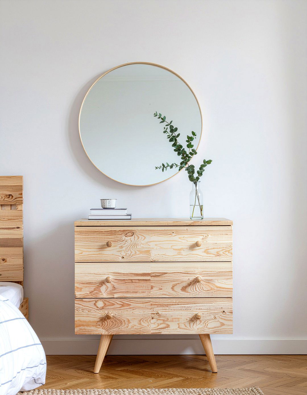 Scandinavian dresser mirror setup - 30 bedroom dresser with mirror ideas