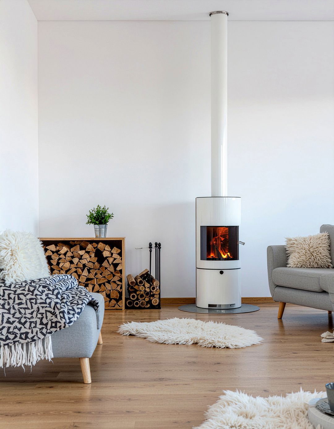 Scandinavian fireplace - 30 living room modern fireplace ideas