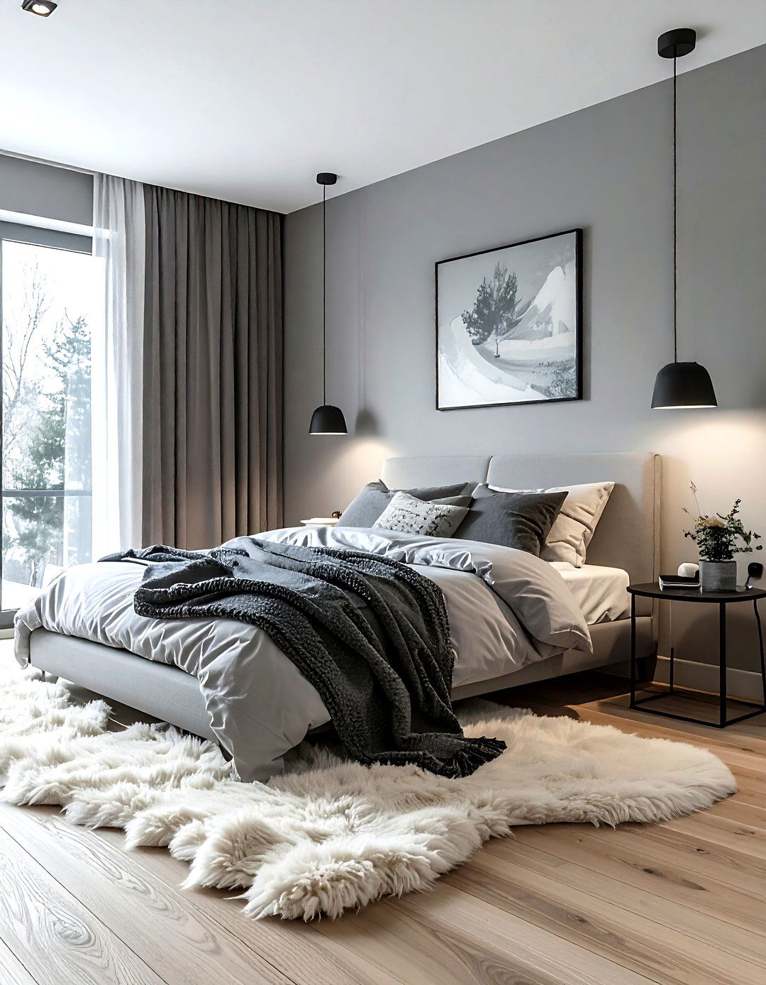 Scandinavian gray bedroom - 30 gray bedroom decor ideas