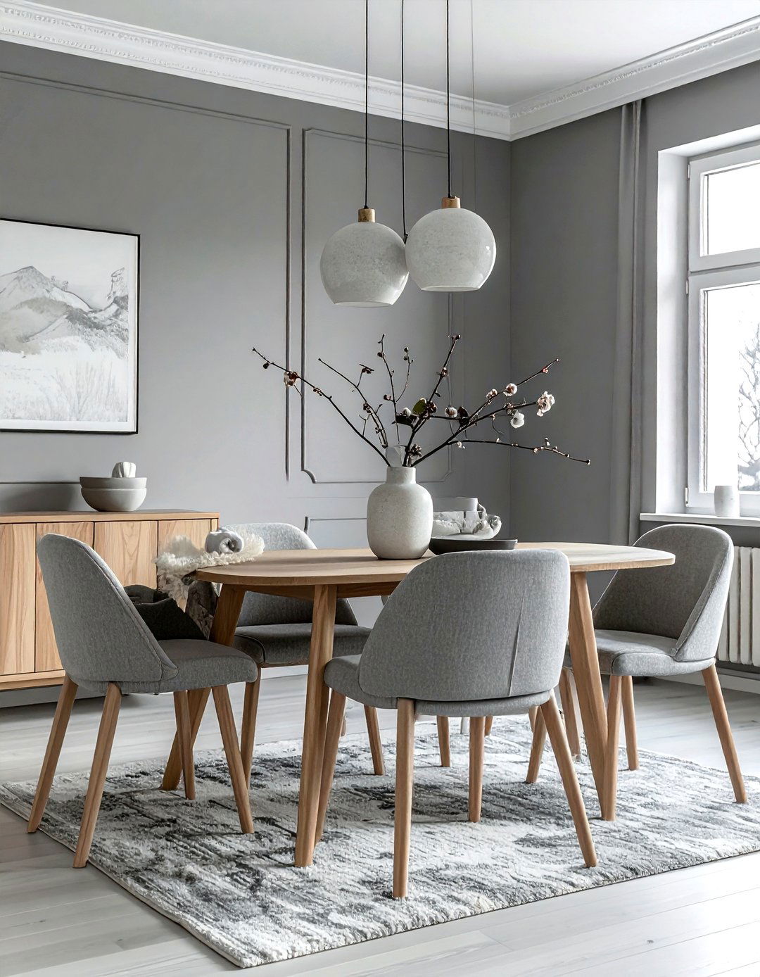 Scandinavian gray dining room - 30 gray dining room design ideas