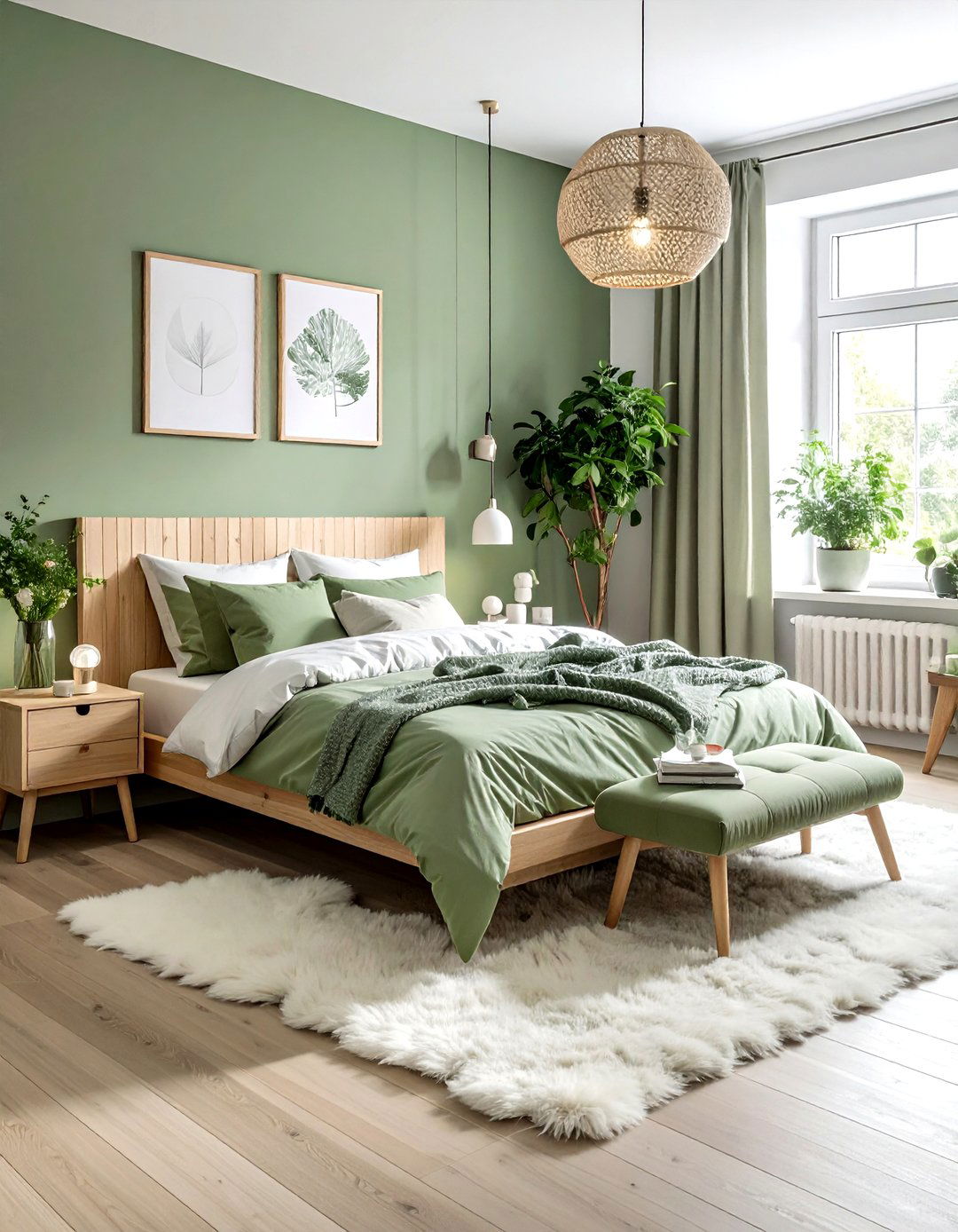 Scandinavian green bedroom - 30 cool green bedroom ideas