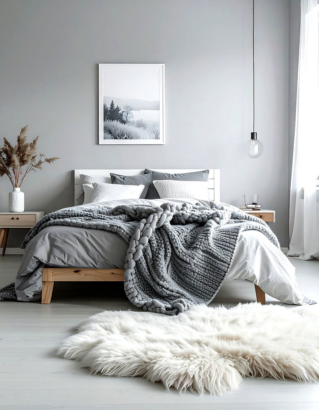 Scandinavian grey bedroom - 30 minimalist grey bedroom ideas