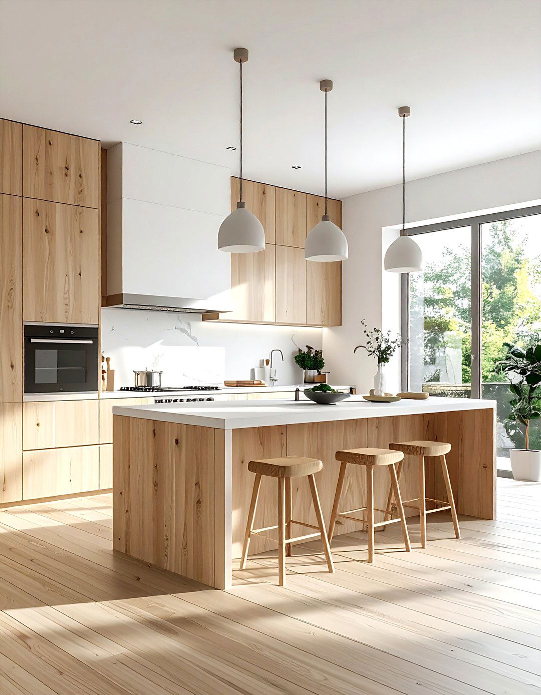 Scandinavian kitchen with light wood - 30 natural light kitchen ideas