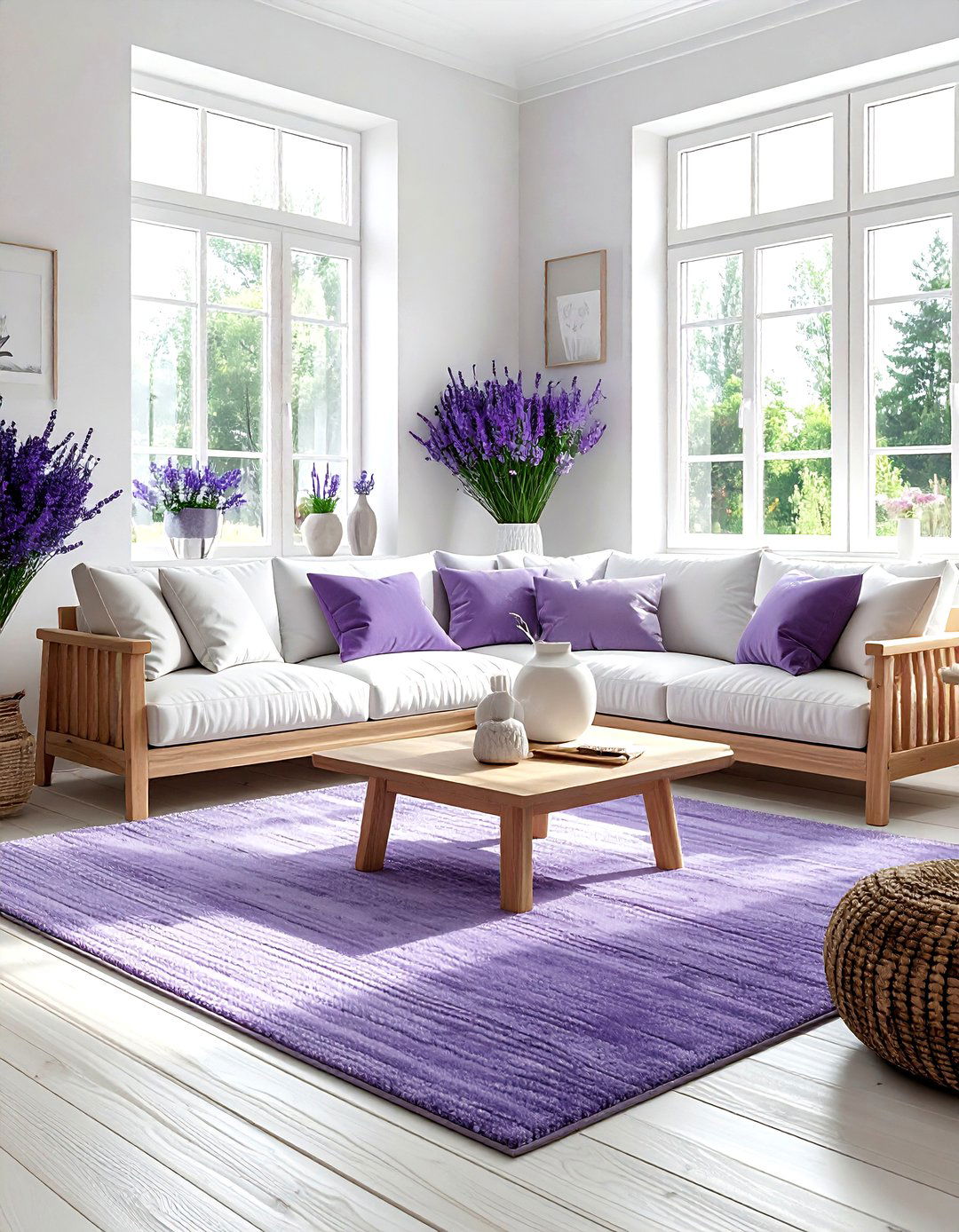 Scandinavian lavender living room - 30 lavender and white living room ideas