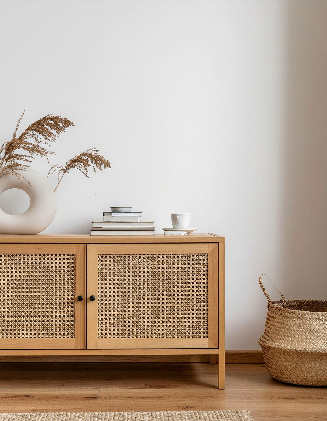 Scandinavian light oak wall unit - 30 living room wall unit ideas