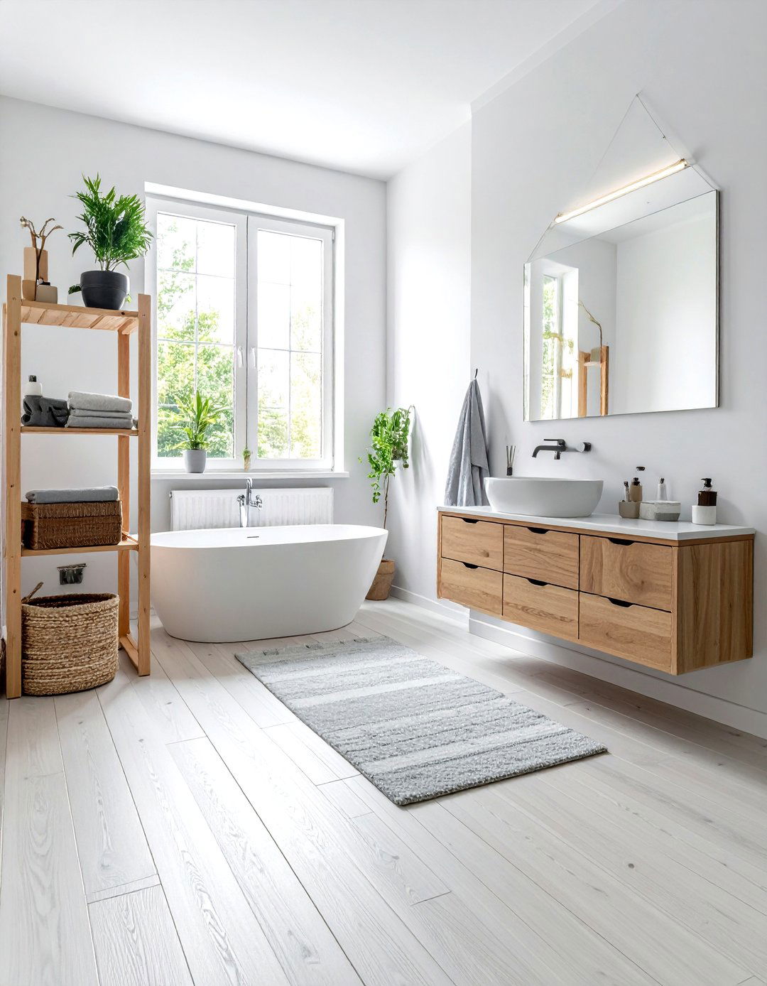 Scandinavian light wood - 30 bathroom wood floor ideas