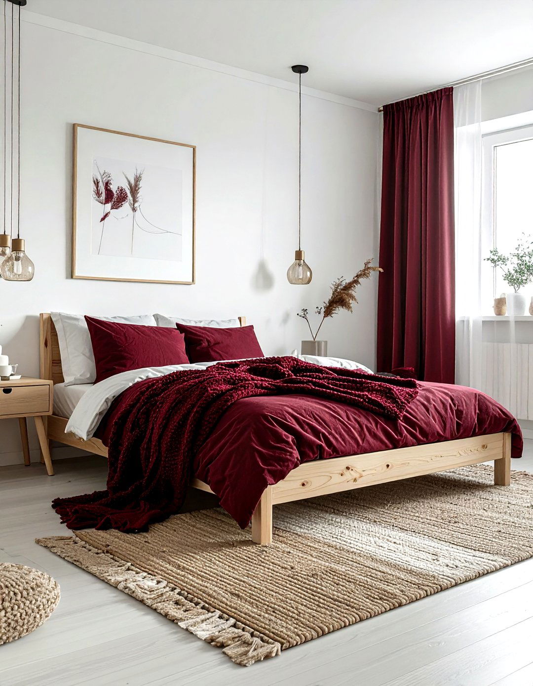 Scandinavian maroon bedroom style - 30 maroon bedroom ideas
