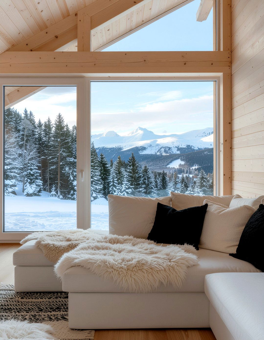 Scandinavian mountain style - 30 mountain house living room ideas