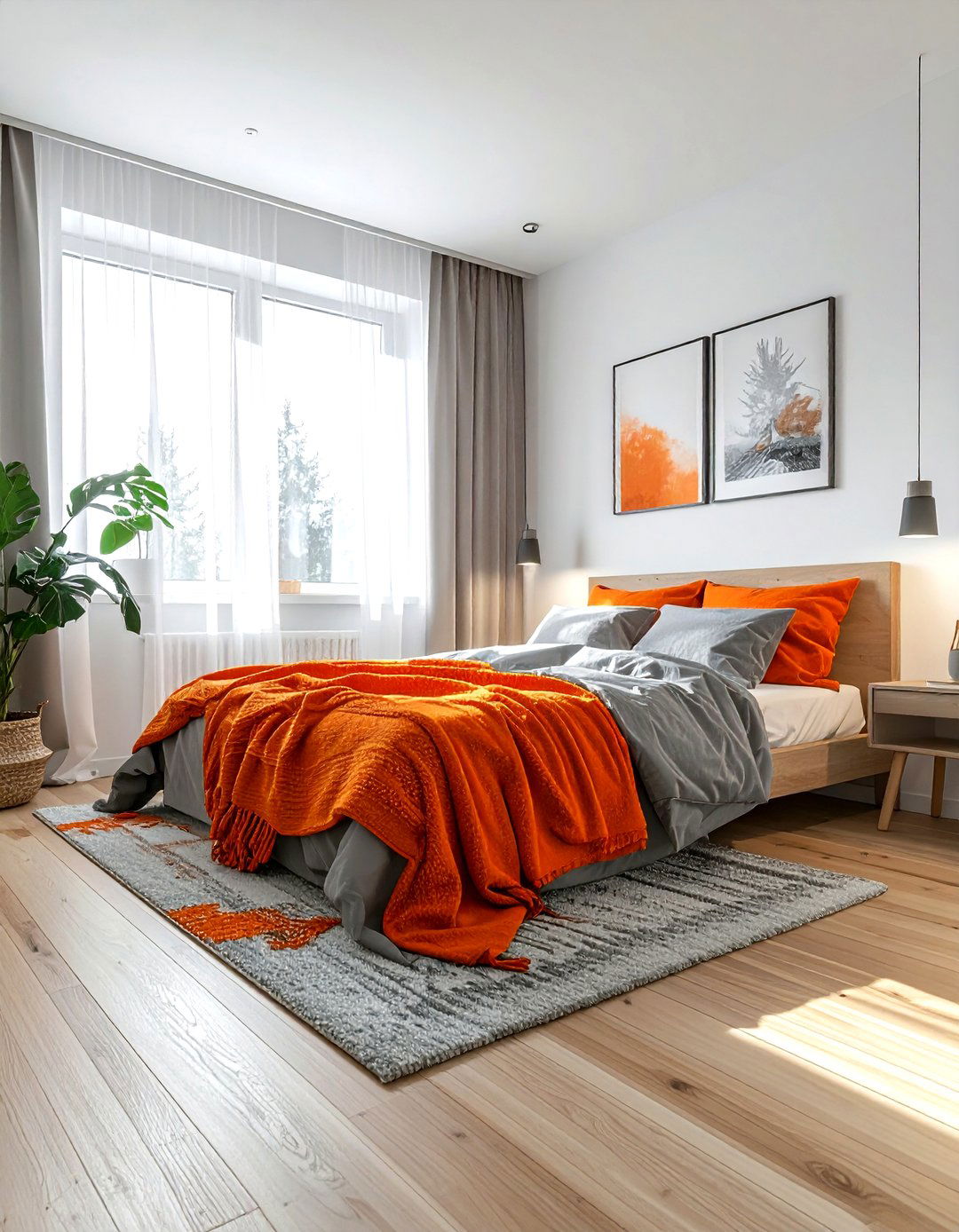 Scandinavian orange bedroom - 30 bright orange bedroom ideas