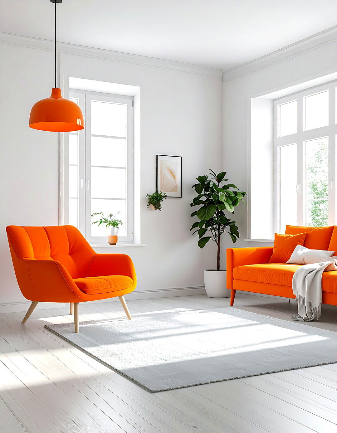 Scandinavian orange living room - 30 bright orange living room ideas