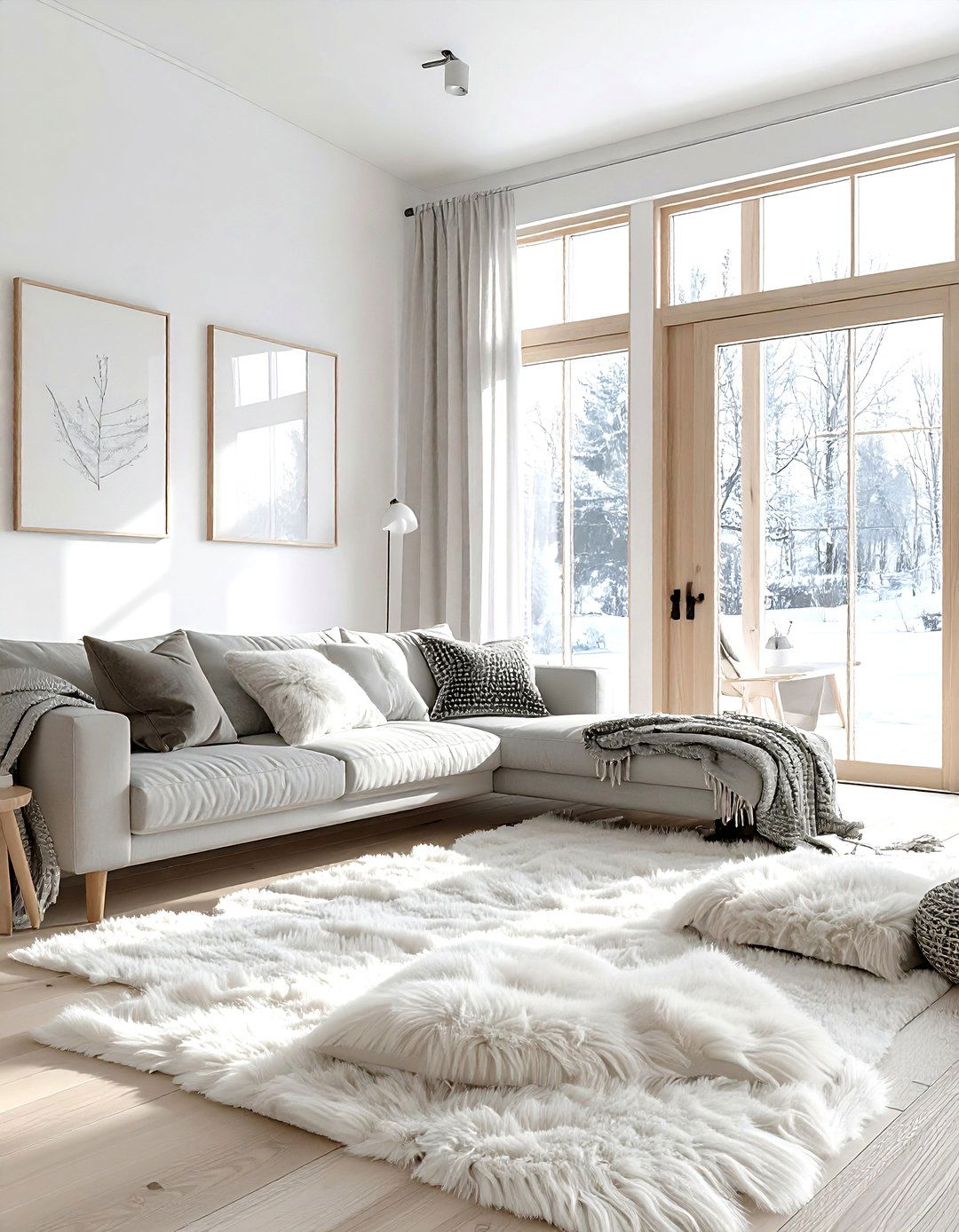 Scandinavian patio doors - 30 living room with patio doors