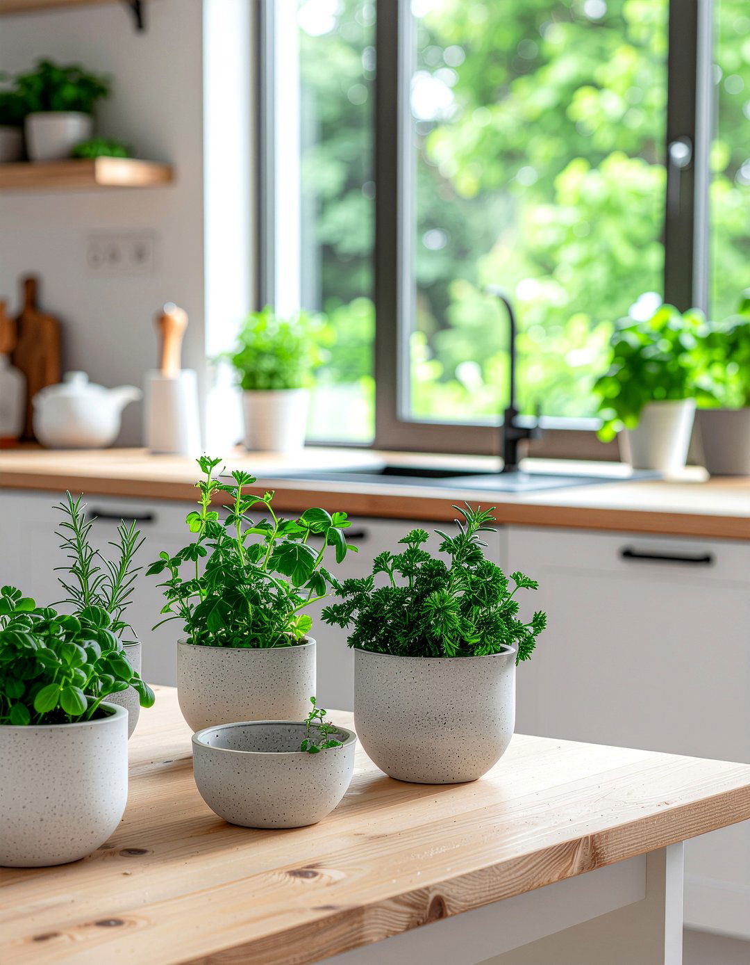 Scandinavian style herb garden kitchen - 30 kitchen window herb garden ideas