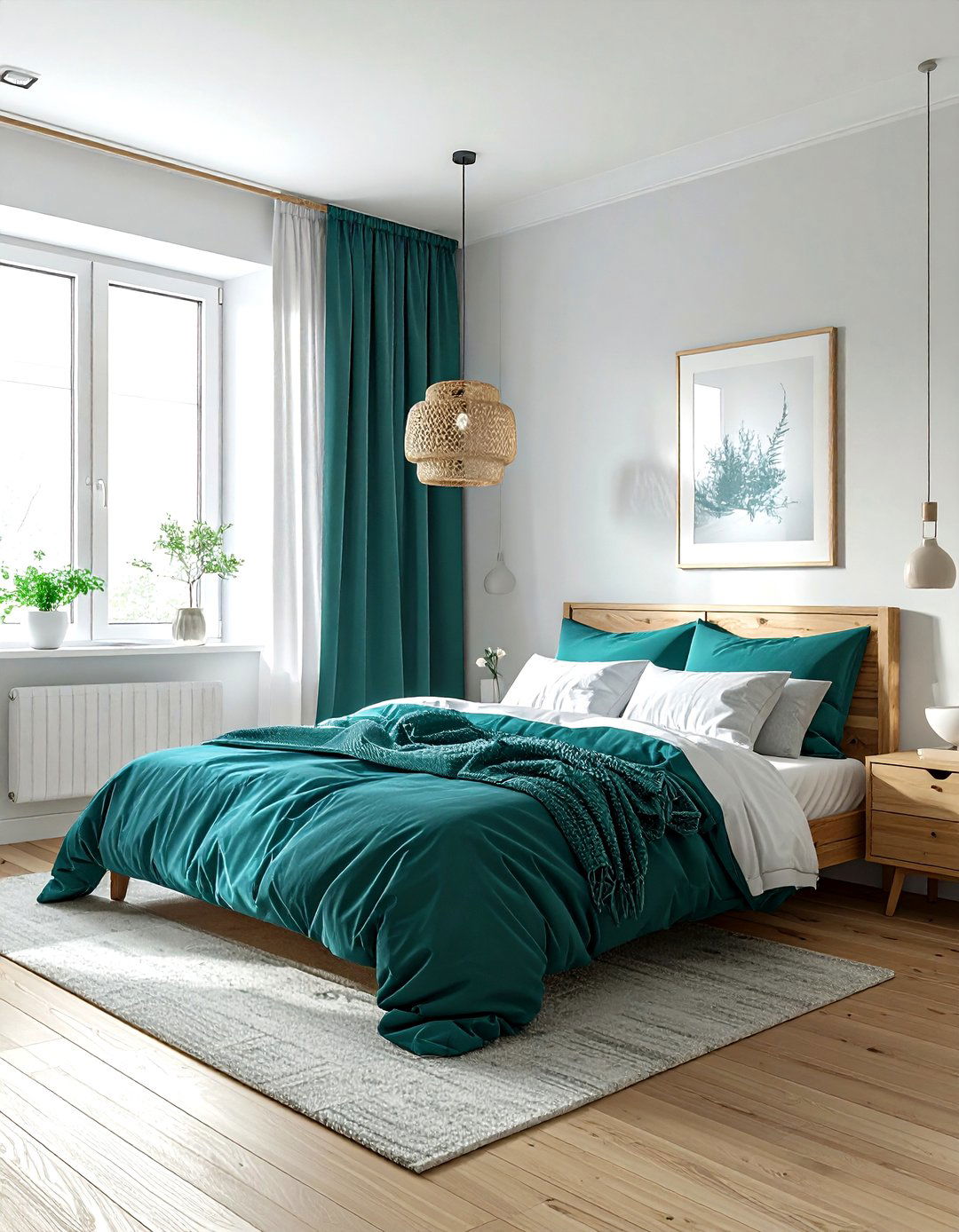 Scandinavian teal bedroom - 30 contemporary teal bedroom ideas