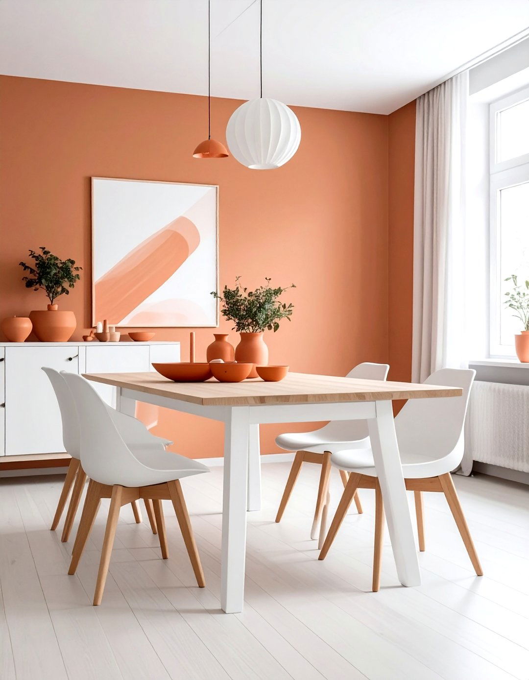 Scandinavian terracotta dining - 30 terracotta dining room ideas