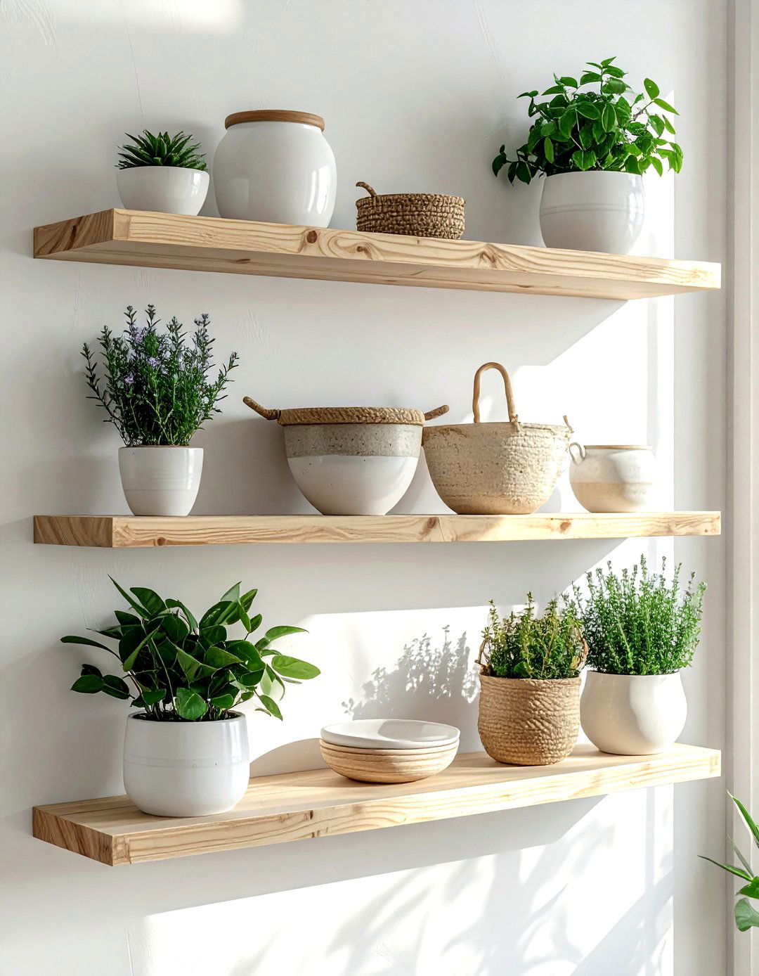 Scandinavian wall shelving - 30 living room wall shelving ideas