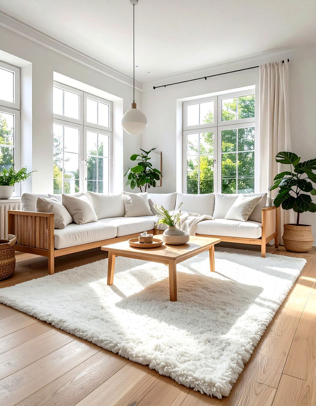 Scandinavian white living room - 30 white living room ideas