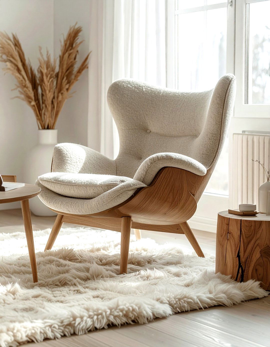 Scandinavian wingback chair - 30 living room wingback chairs