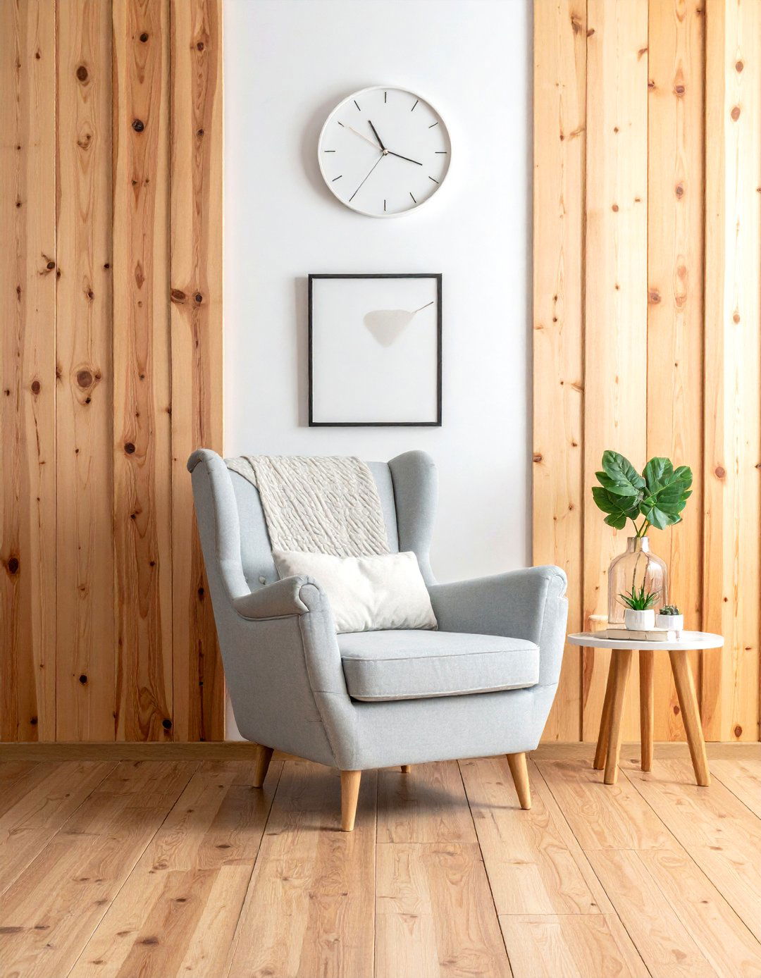 Scandinavian wood wall - 30 living room paneled walls ideas