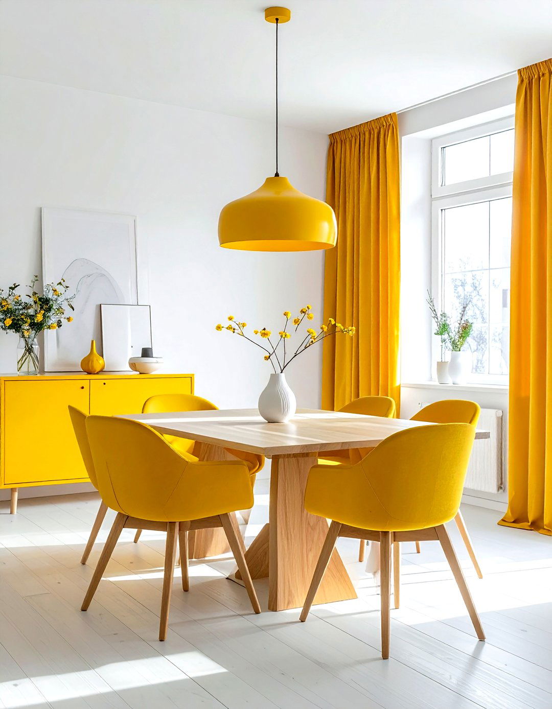 Scandinavian yellow dining room - 30 yellow dining room ideas