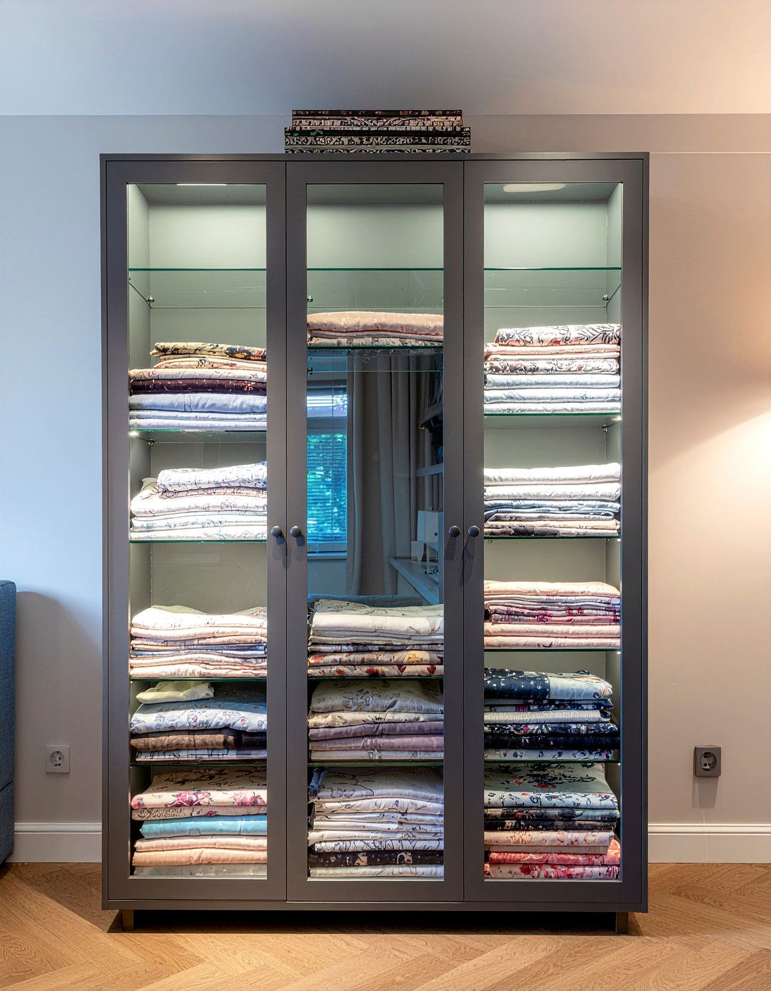 Scarf glass cabinet - 30 bedroom scarf storage ideas