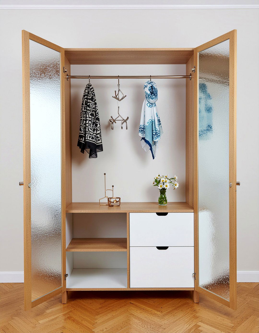 Scarf jewelry armoire - 30 bedroom scarf storage ideas