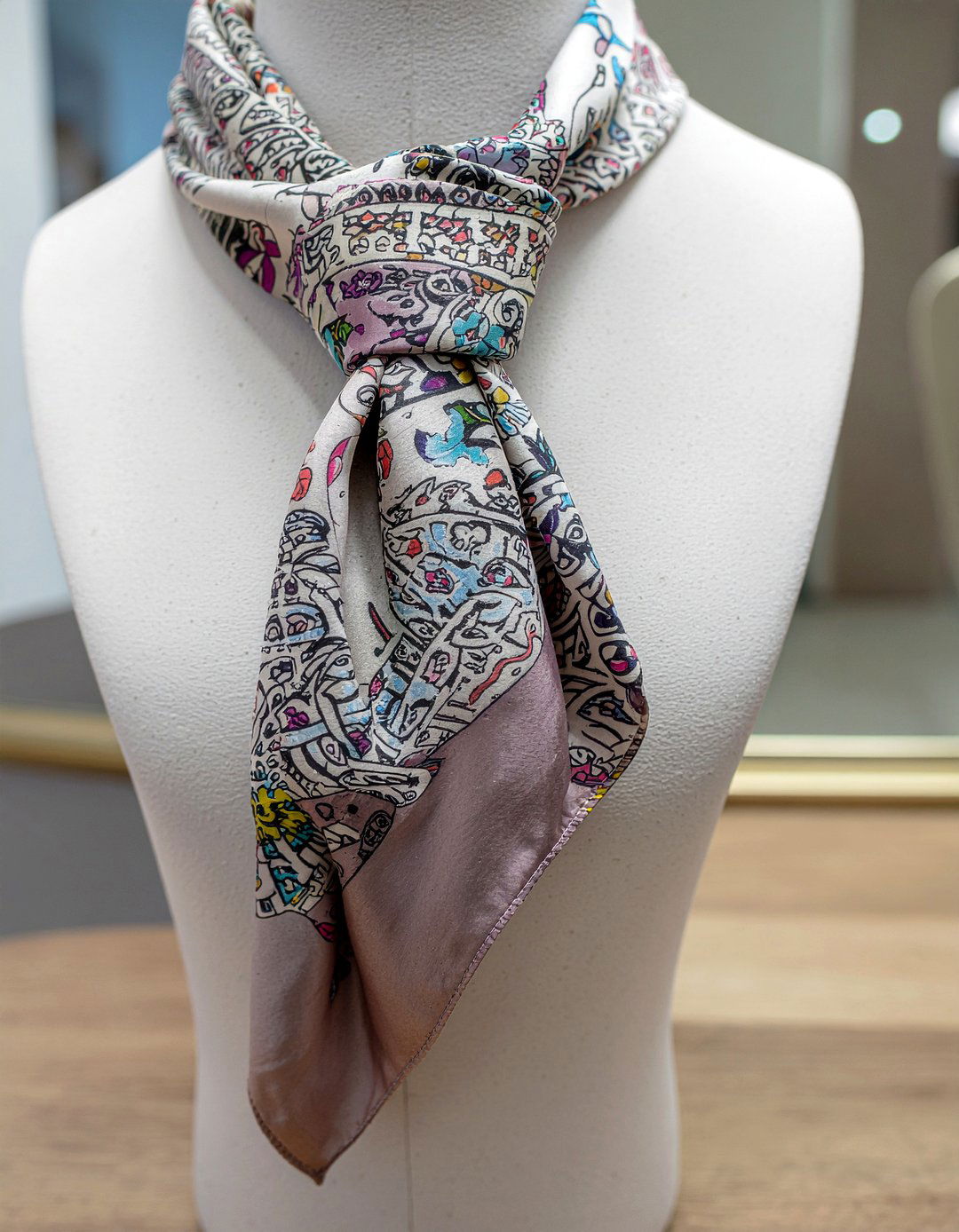 Scarf mannequin head - 30 bedroom scarf storage ideas