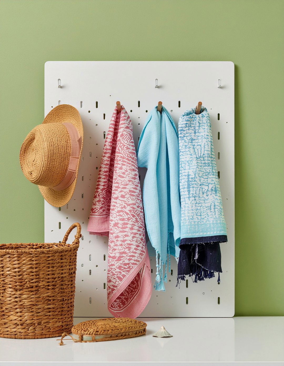 Scarf pegboard - 30 bedroom scarf storage ideas