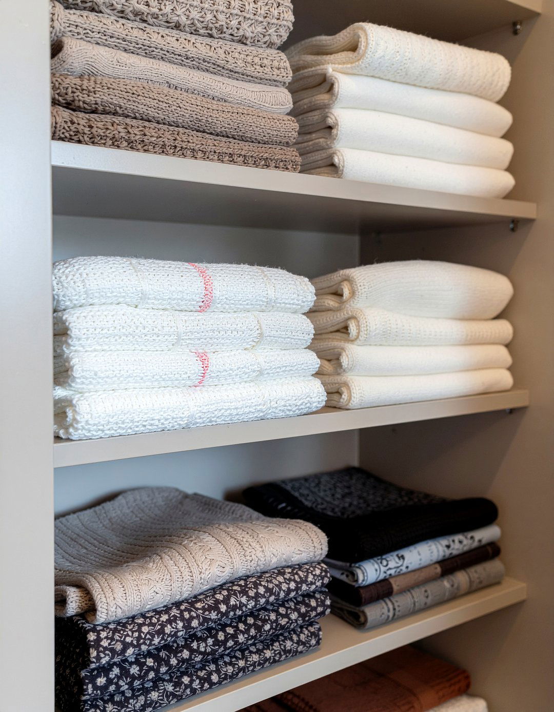 Scarf shelf divider - 30 bedroom scarf storage ideas