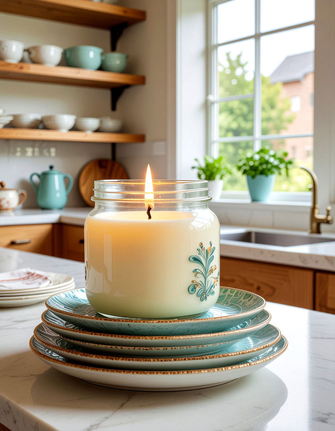 Scented Candle - 30 kitchen countertop decor ideas