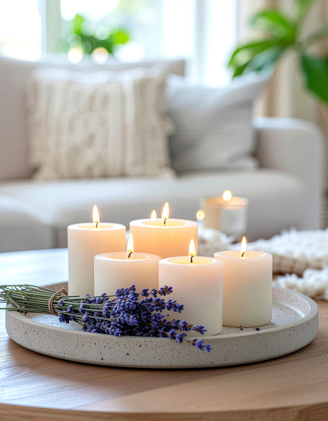 Scented Candle Arrangement - 30 meditation living room ideas