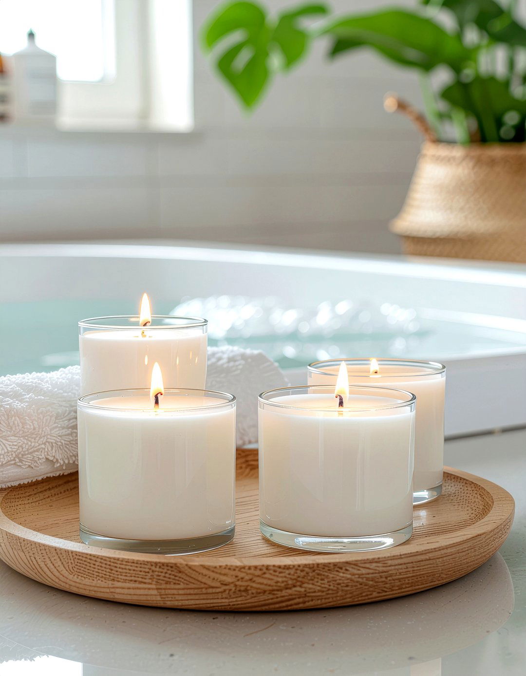 Scented Candle Display - 30 relaxing bathroom ideas