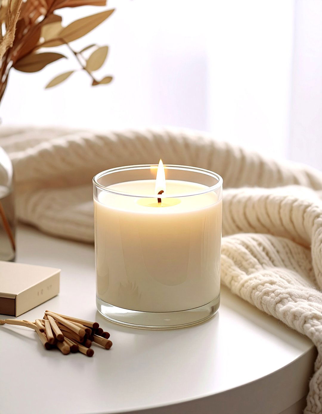 Scented Soy Candle - 30 side table decor ideas