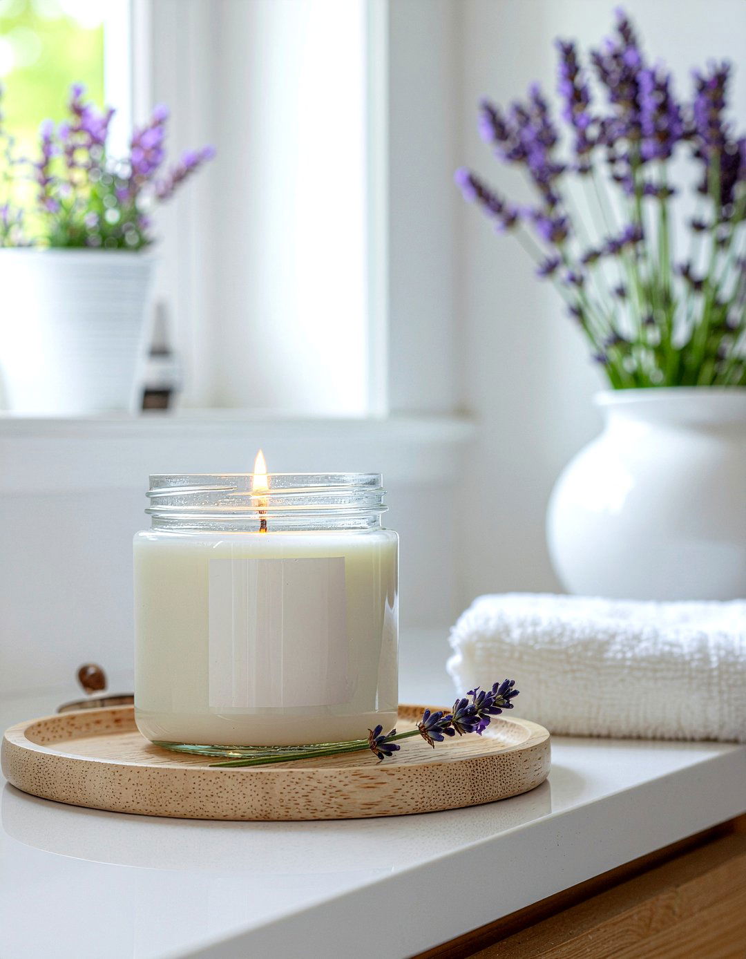 Scented candle styling - 30 bathroom countertop styling ideas