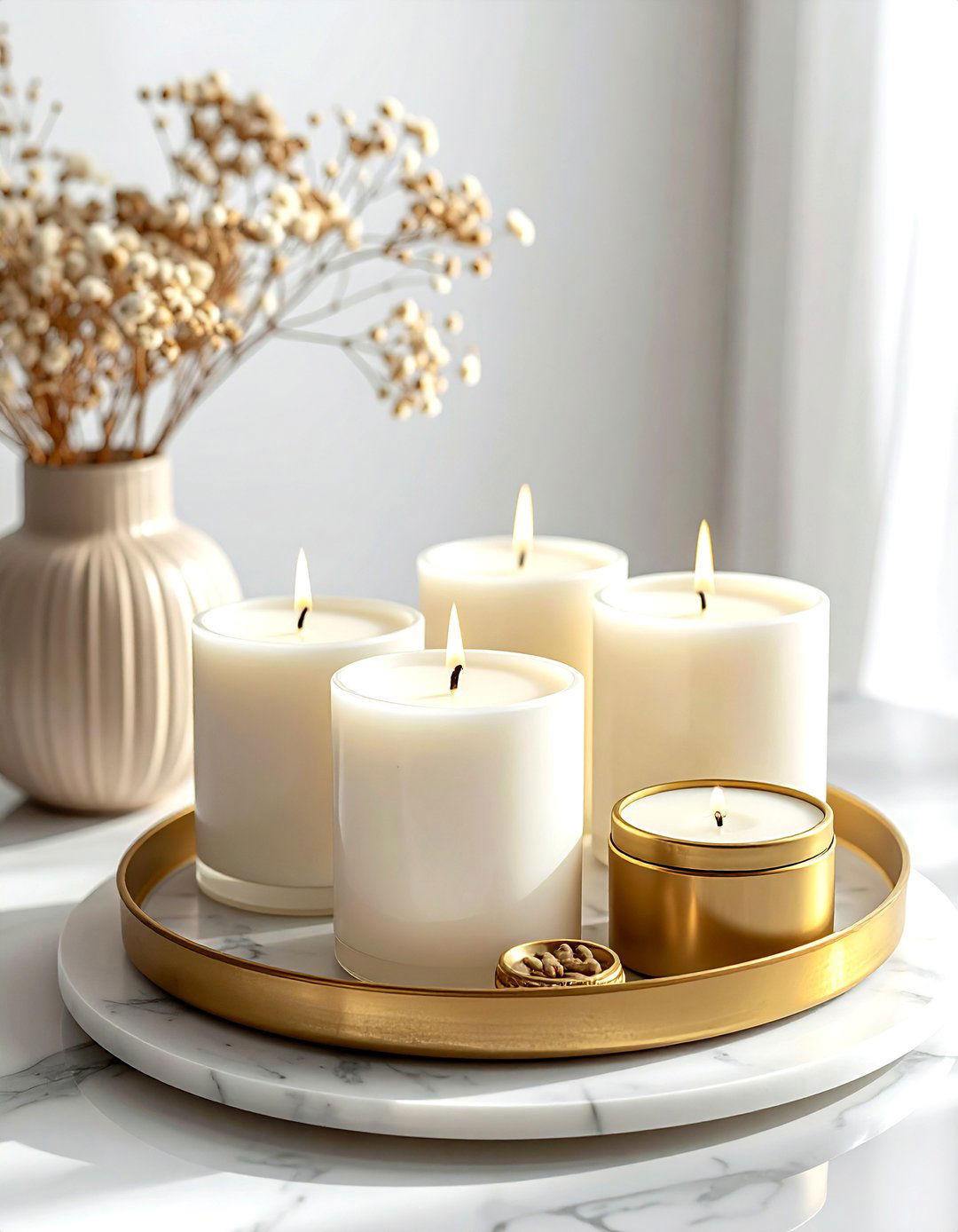 Scented candle vignette - 30 room refresh ideas