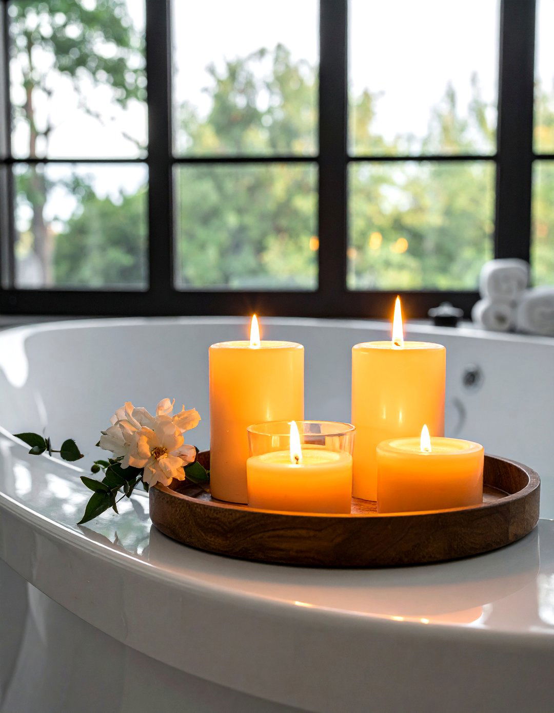 Scented candles for bath - 30 calming bathroom ideas