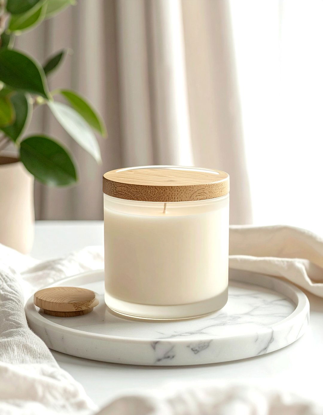Scented soy candle - 30 beige living room accessories ideas