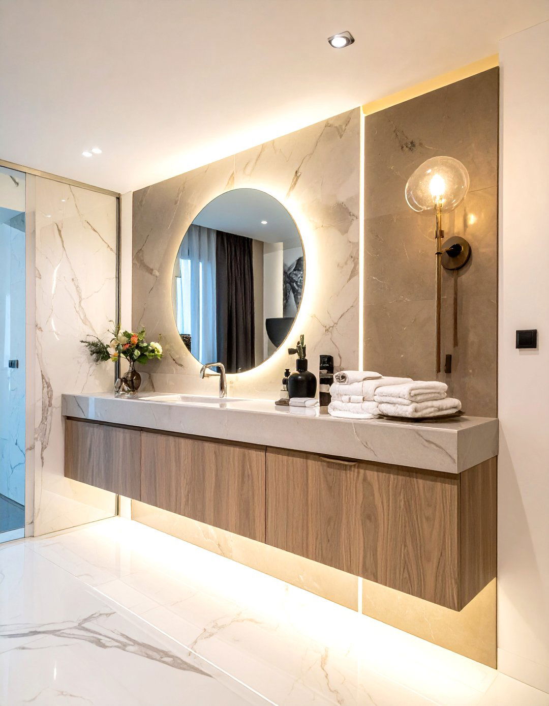 Sconce lighting over vanity - 30 elegant bathroom ideas